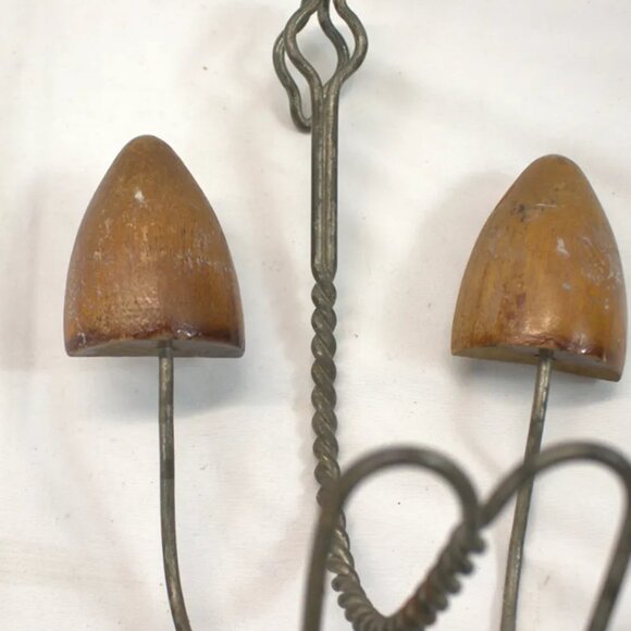 Antique Over the Door Shoe Hanger Wood and Metal - Picture 1 of 2